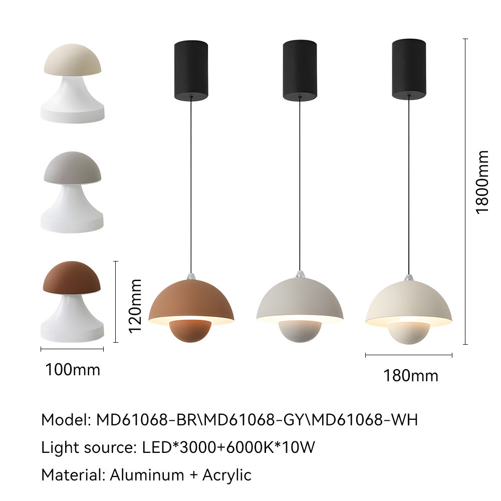Bloemknop macaron hanglamp - teracotta bruin mat