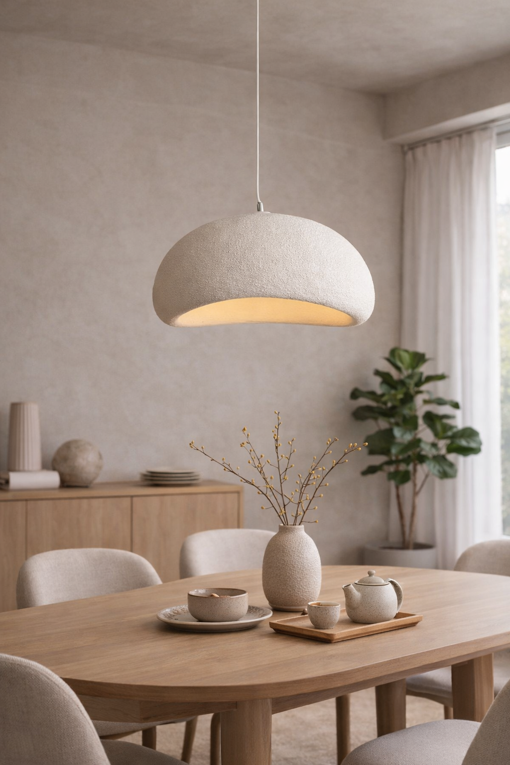 Wabi Sabi hanglamp eettafel