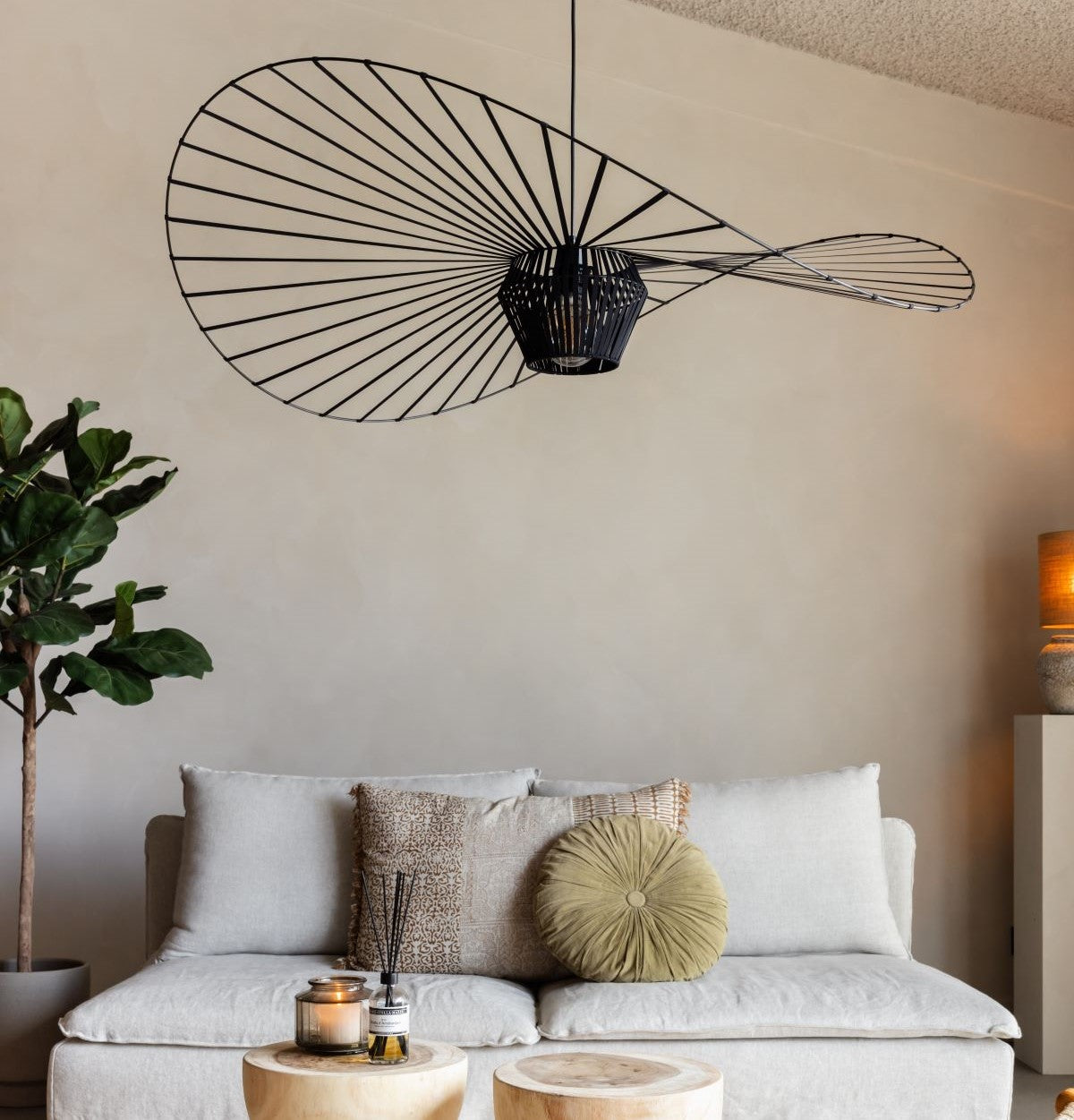Hanglamp zwart japandi