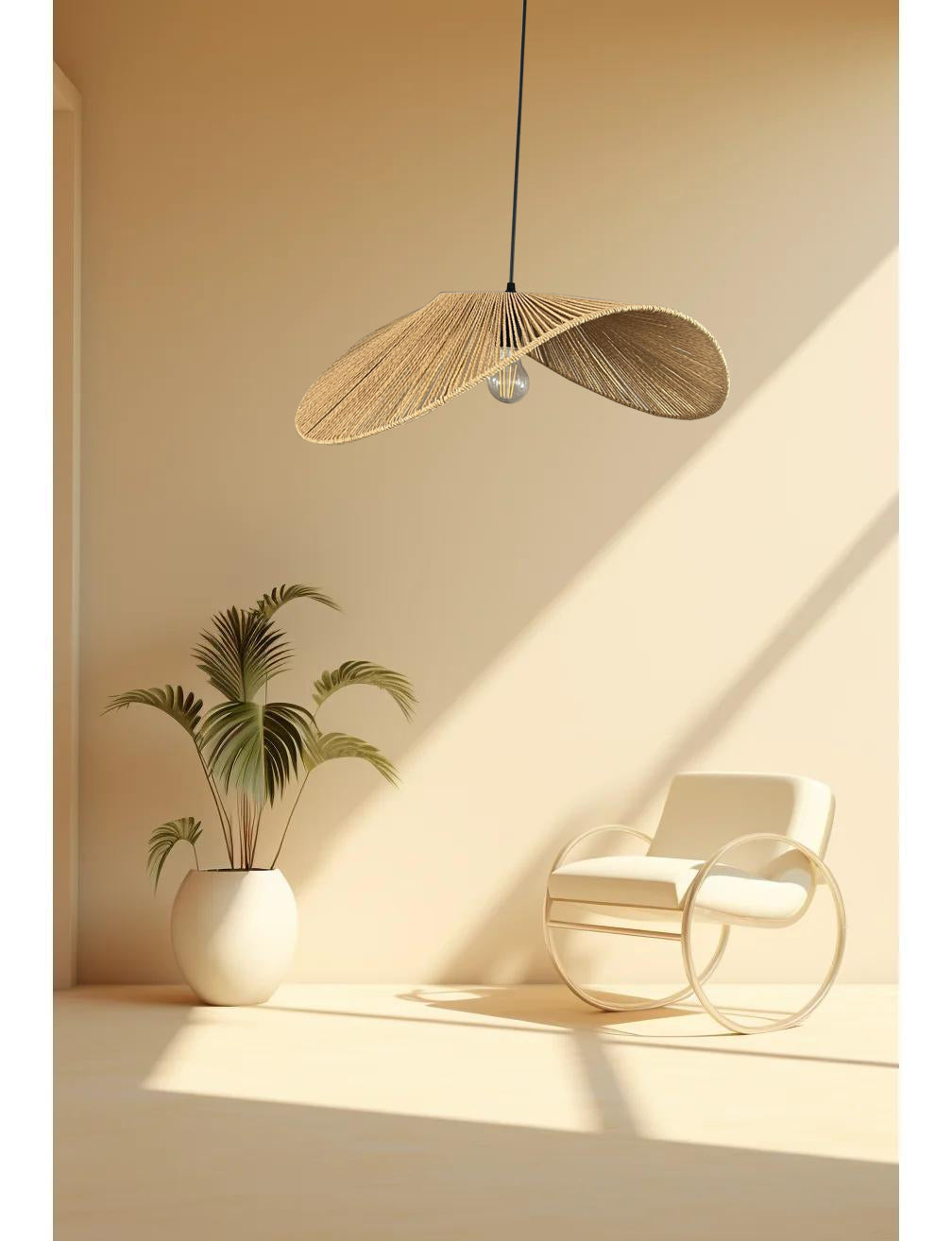 Rotan hoedlamp 50 cm