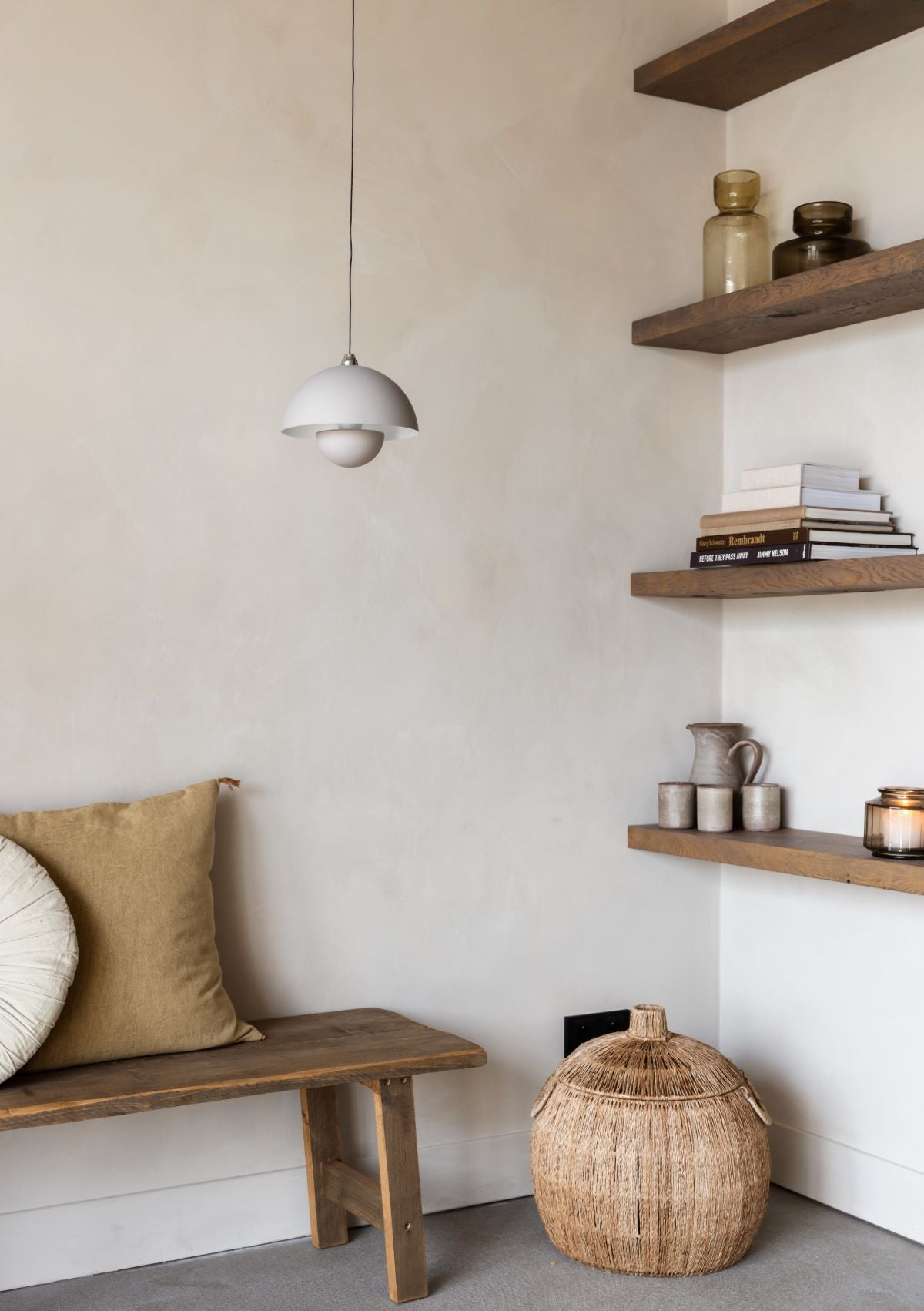 Bloemknop macaron hanglamp - lichtgrijs mat