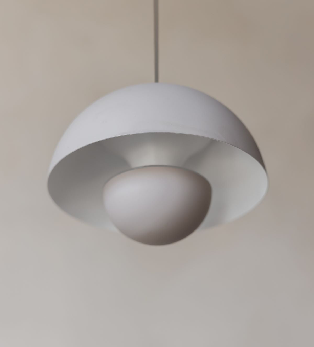 Bloemknop macaron hanglamp - lichtgrijs mat