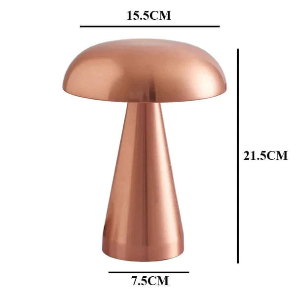 Mushroom tafellamp oplaadbaar met trendy design, geschikt voor stijlvolle tafels en bijzettafels.