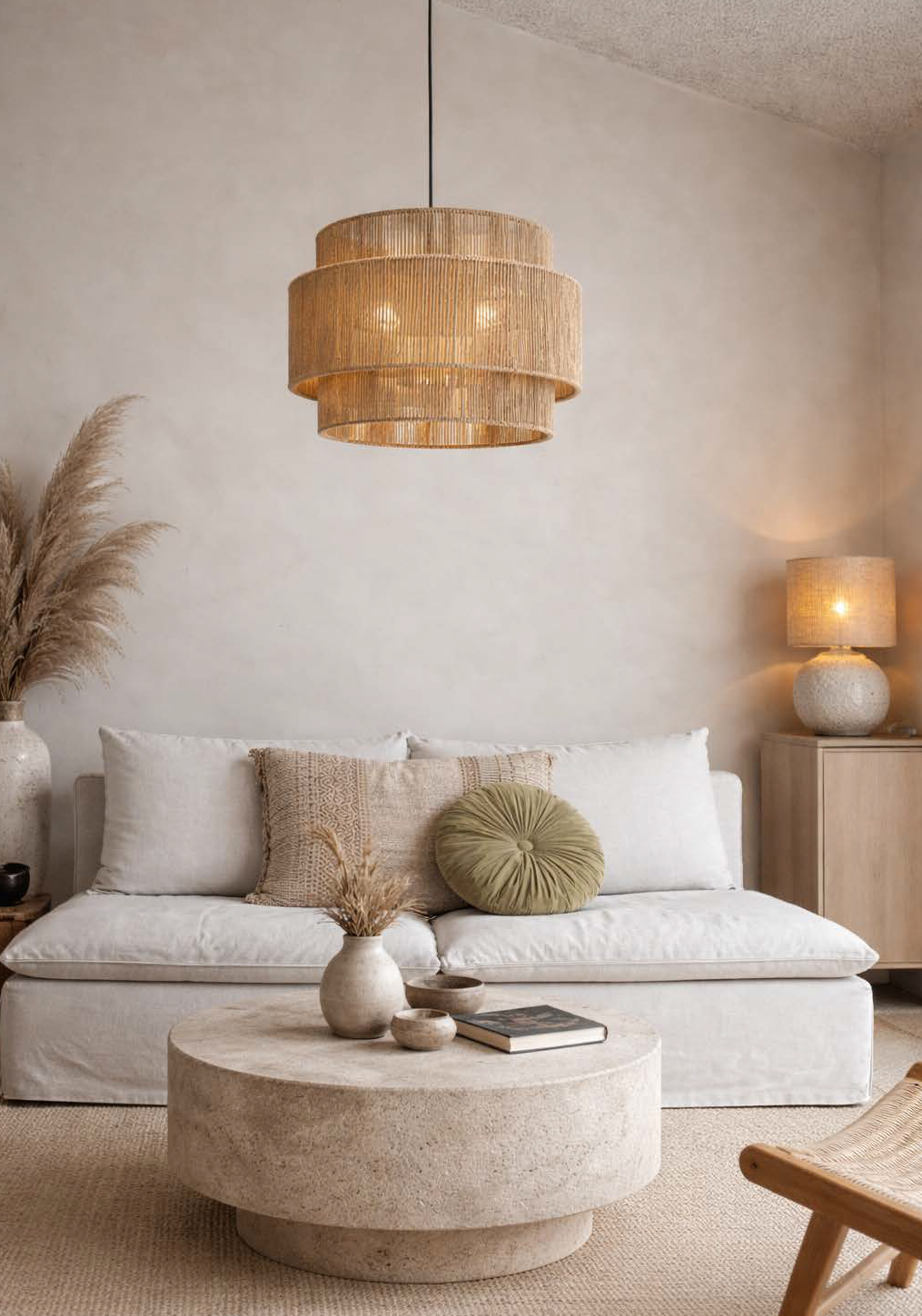 Bohemian rotan hanglamp groot