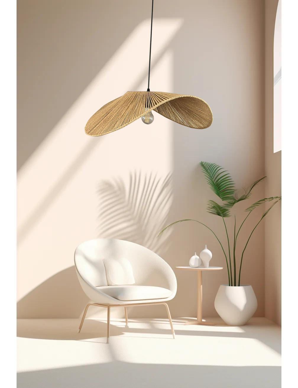 Rotan hoedlamp 50 cm