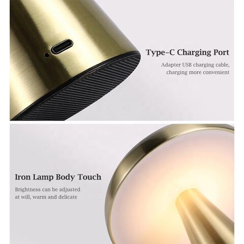 Oplaadbare tafellamp met ronde kap, perfect voor een gezellige en sfeervolle verlichting.