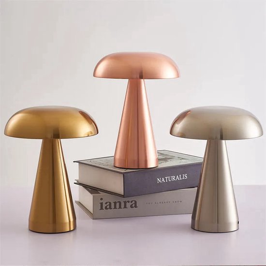 Design Mushroom tafellamp oplaadbaar, met een speelse en elegante vorm.