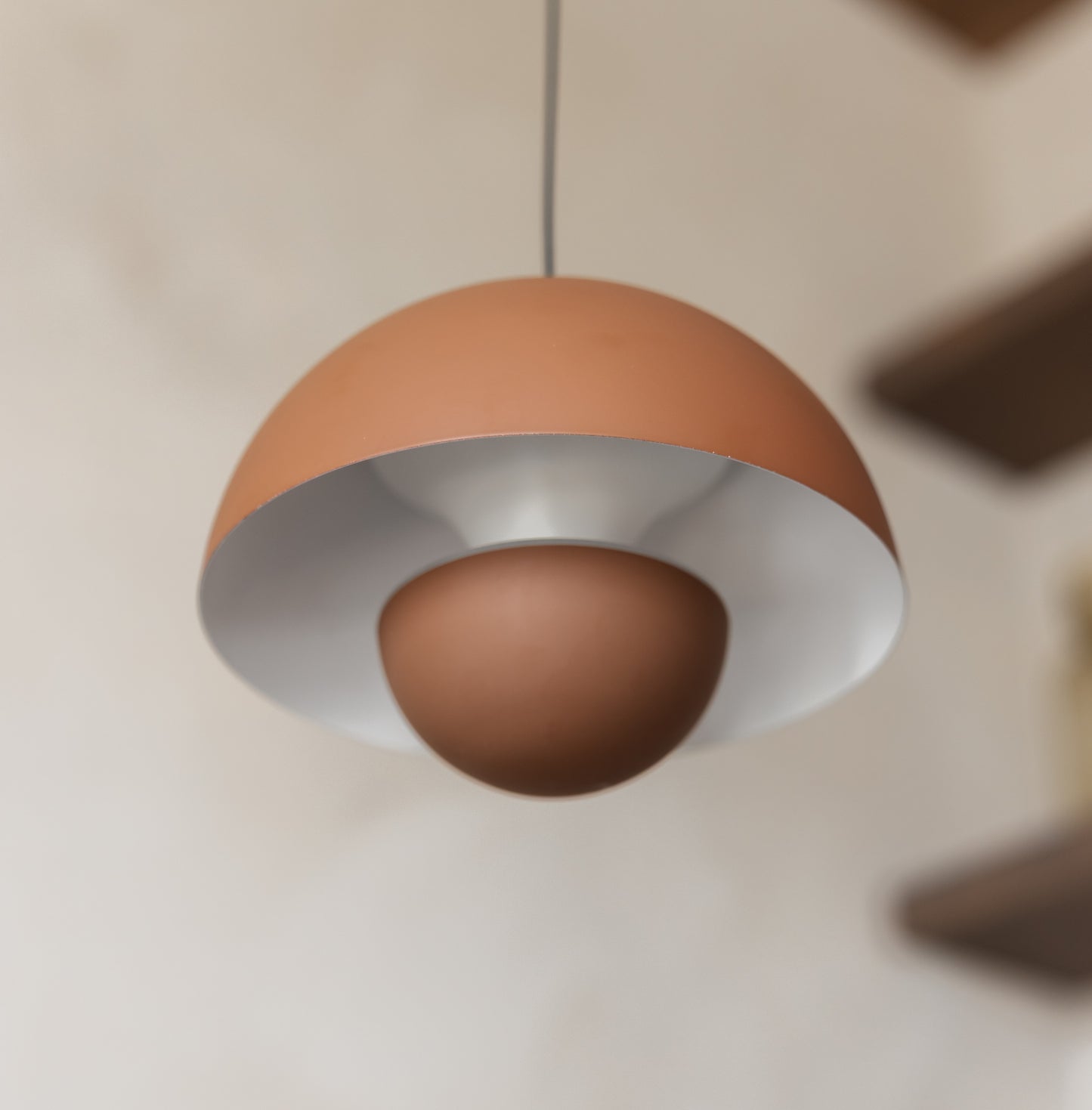 Bloemknop macaron hanglamp - terracotta mat