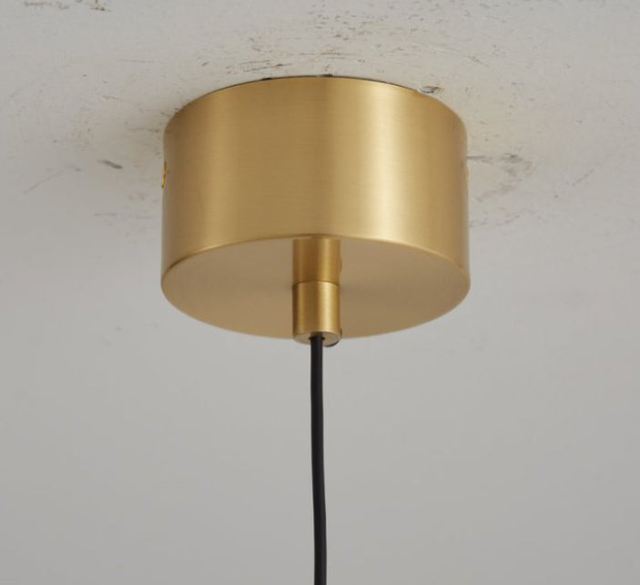 Cilinder walnoot hanglamp - goud