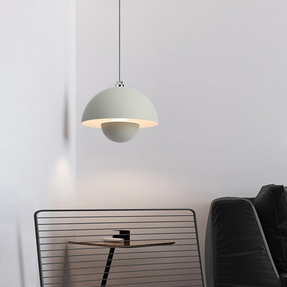 Bloemknop macaron hanglamp - lichtgrijs mat