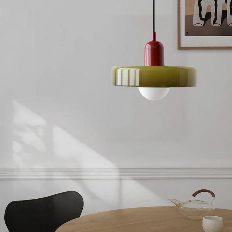 Retro hanglamp - groen-rood