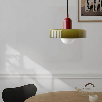 Retro hanglamp - groen-rood