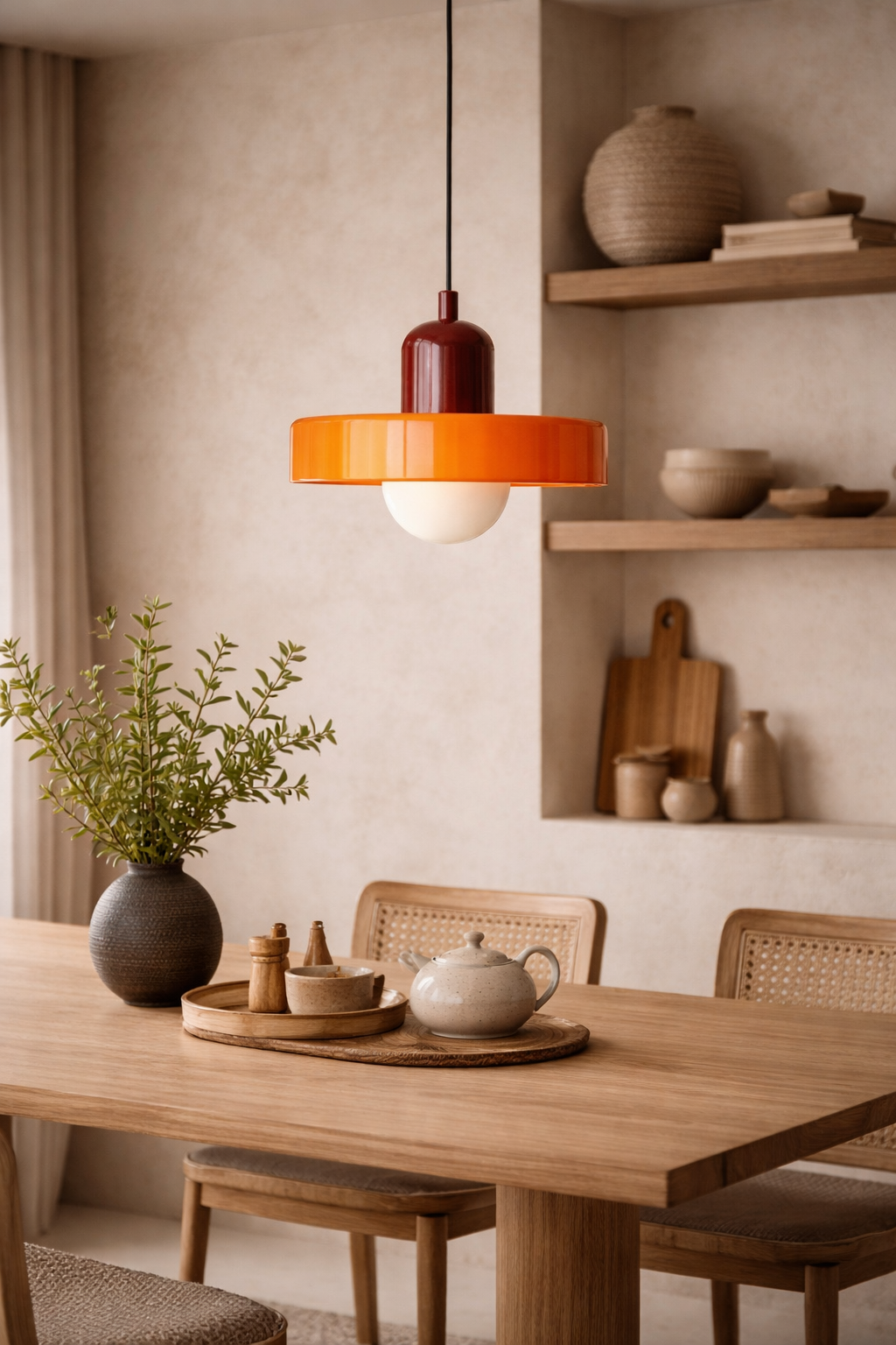 Retro hanglamp - Oranje-rood - 25 cm