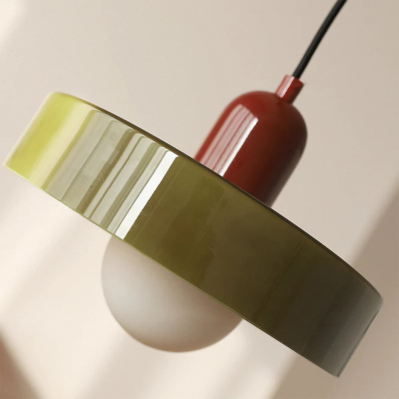 Retro hanglamp - groen-rood