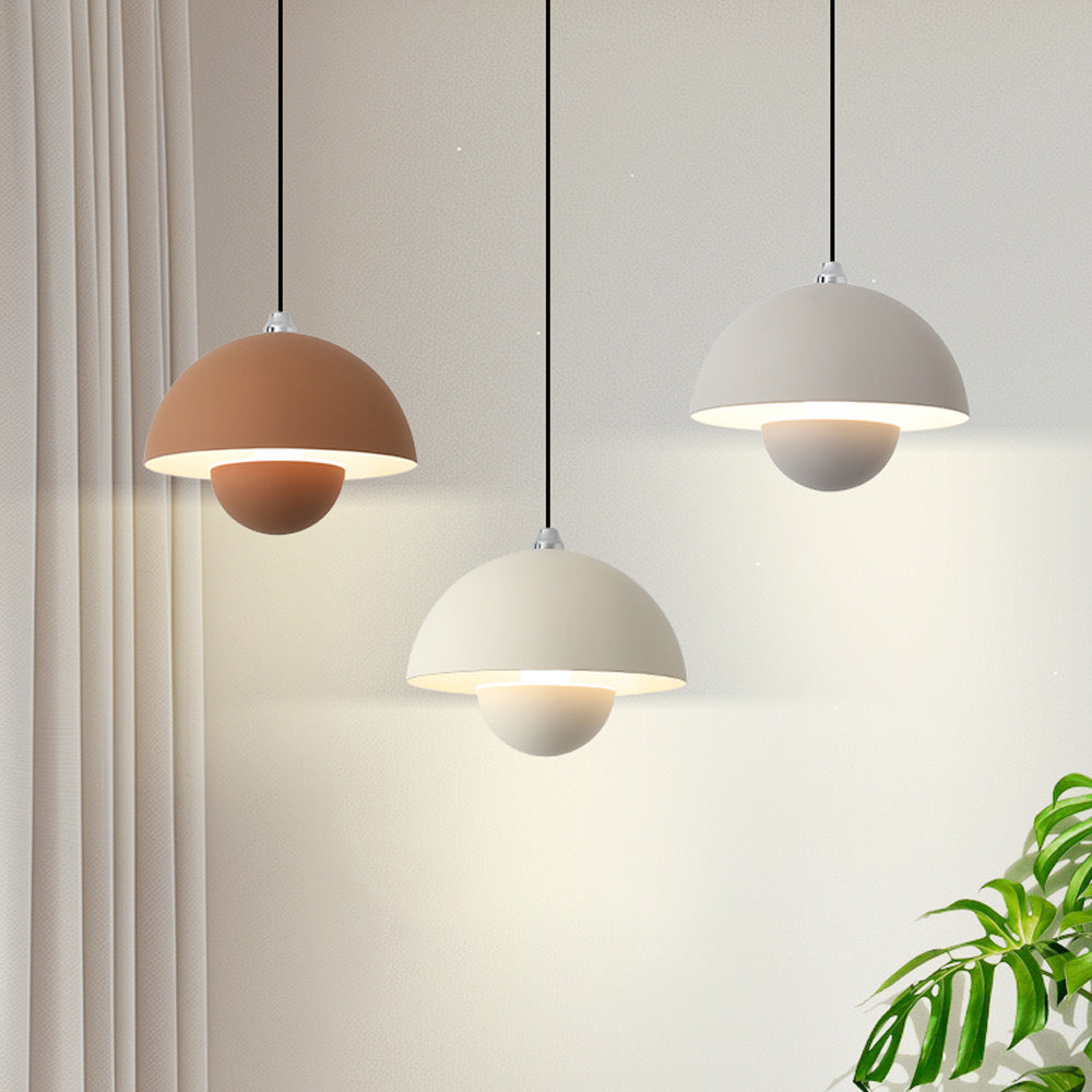 Bloemknop macaron hanglamp - teracotta bruin mat