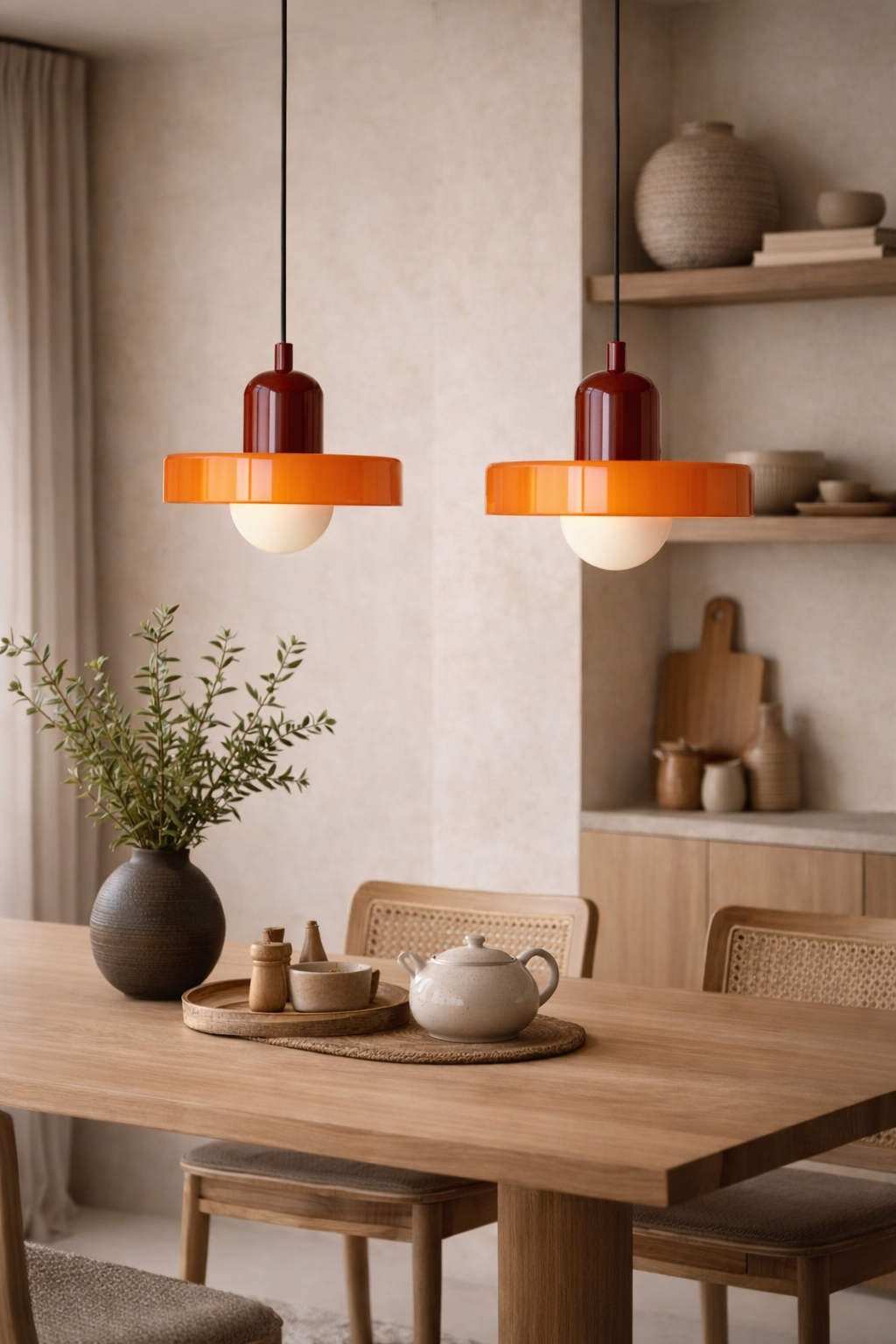 Retro hanglamp - Oranje-rood - 25 cm