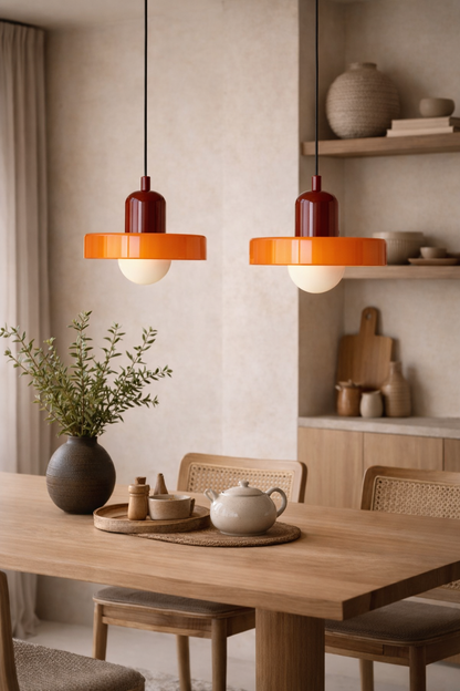 Retro hanglamp - Oranje-rood - 25 cm