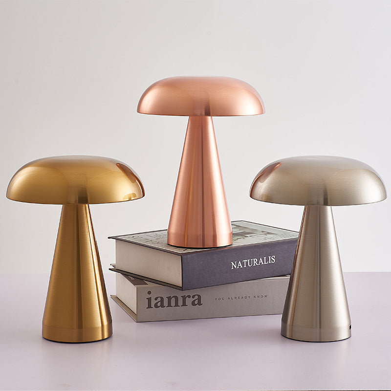 Moderne tafellamp - mushroom - zilverkleurig