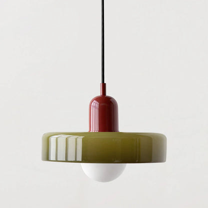 Retro hanglamp - groen-rood