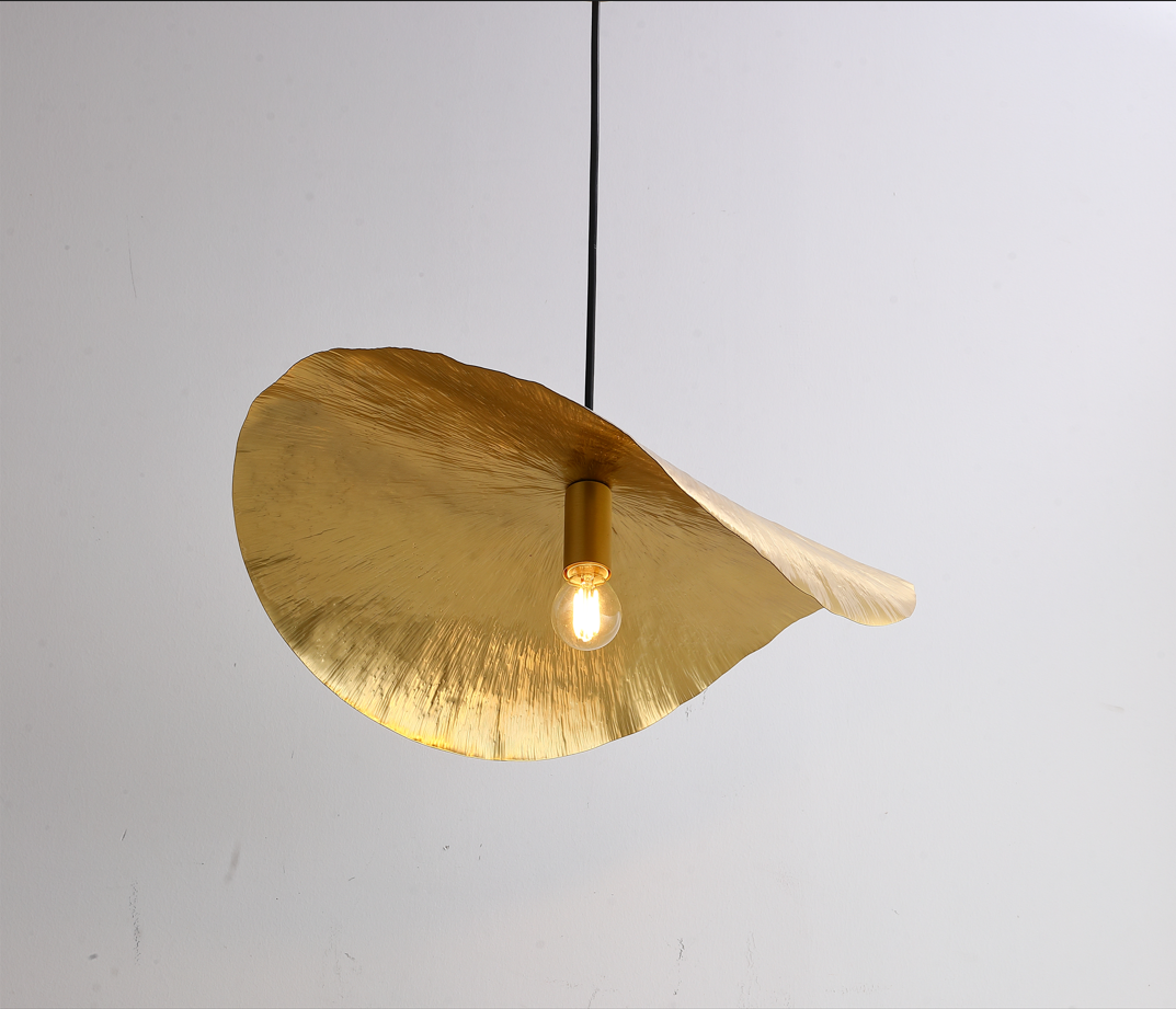 Blad hanglamp - goud - messing - 45 cm