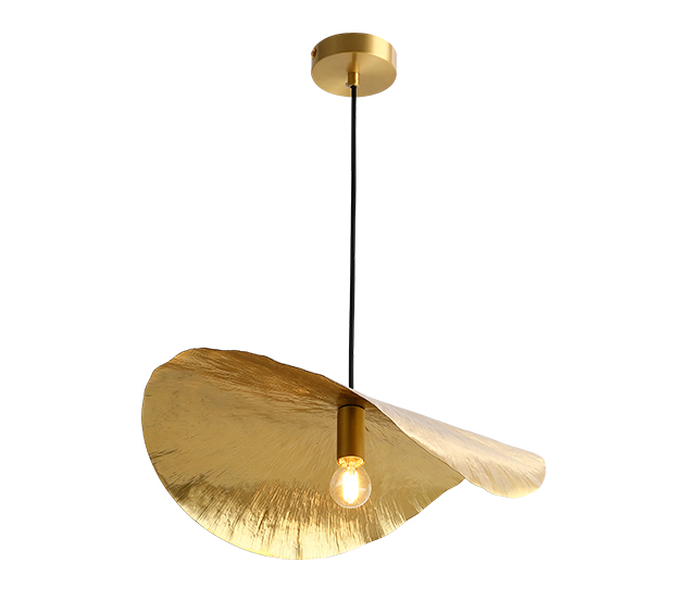 Blad hanglamp - goud - messing - 45 cm