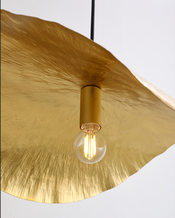 Blad hanglamp - goud - messing - 45 cm