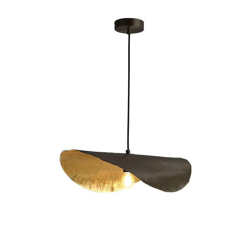 Blad hanglamp - goud/zwart - messing - 45 cm