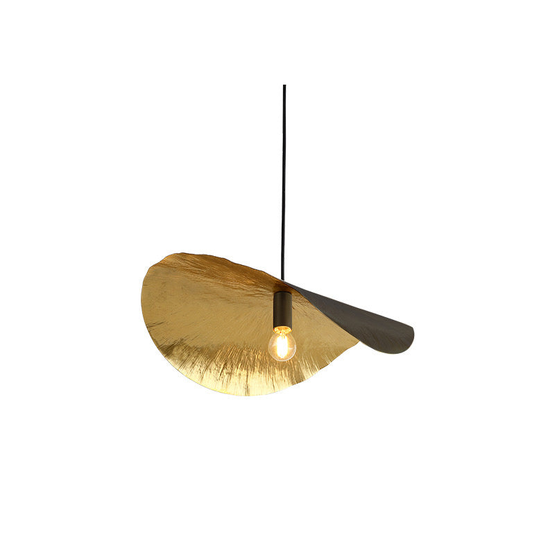 Blad hanglamp - goud/zwart - messing - 45 cm