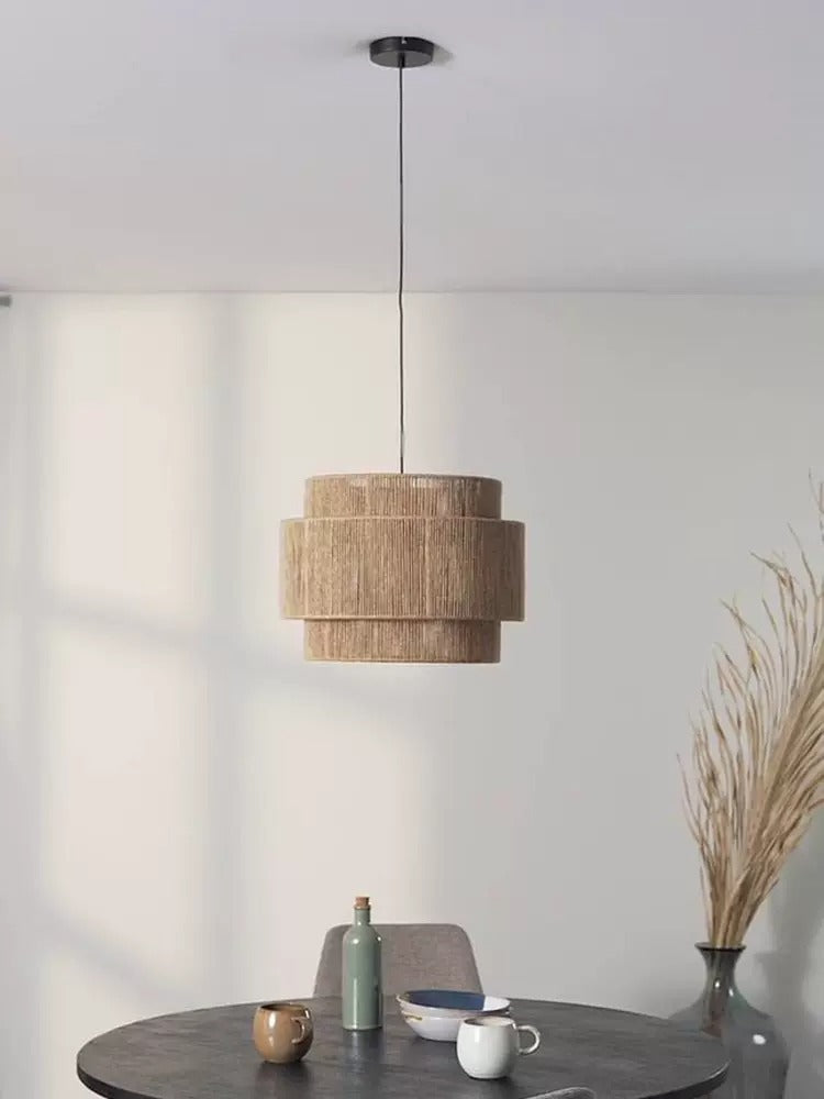 Boho rotan hanglamp - drielaags - 50 cm