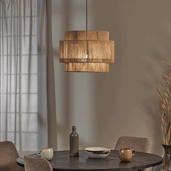 Boho rotan hanglamp - drielaags - 50 cm