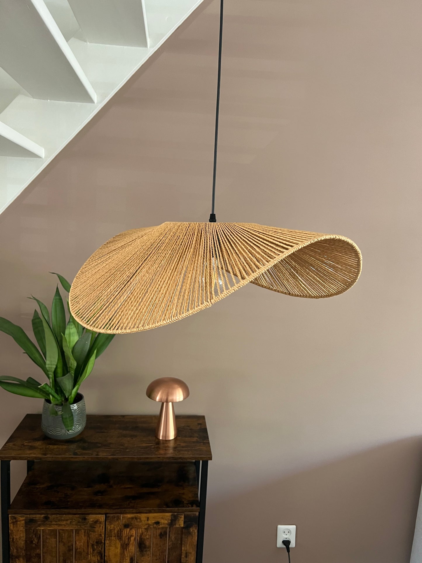 Rotan hoedlamp 50 cm