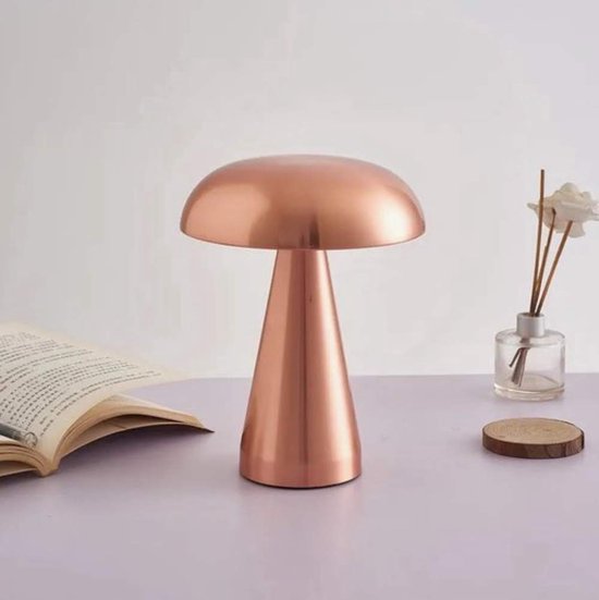 Moderne tafellamp - mushroom - koperkleurig