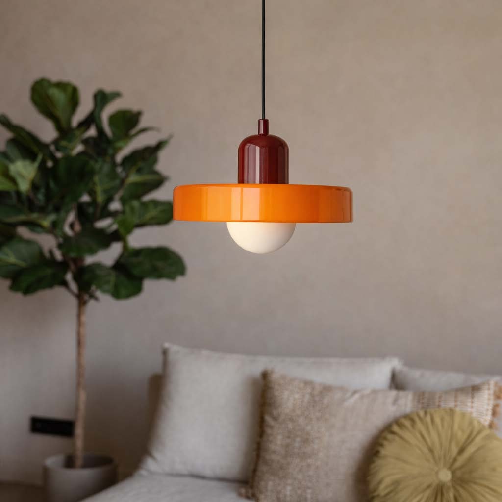 Retro hanglamp - Oranje-rood - 25 cm