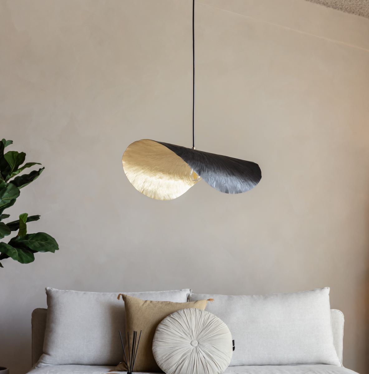 Moderne messing hanglamp