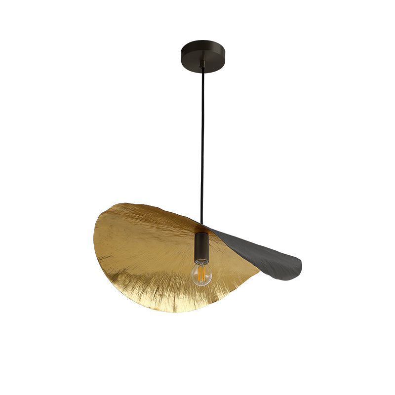 Blad hanglamp - goud/zwart - messing - 45 cm