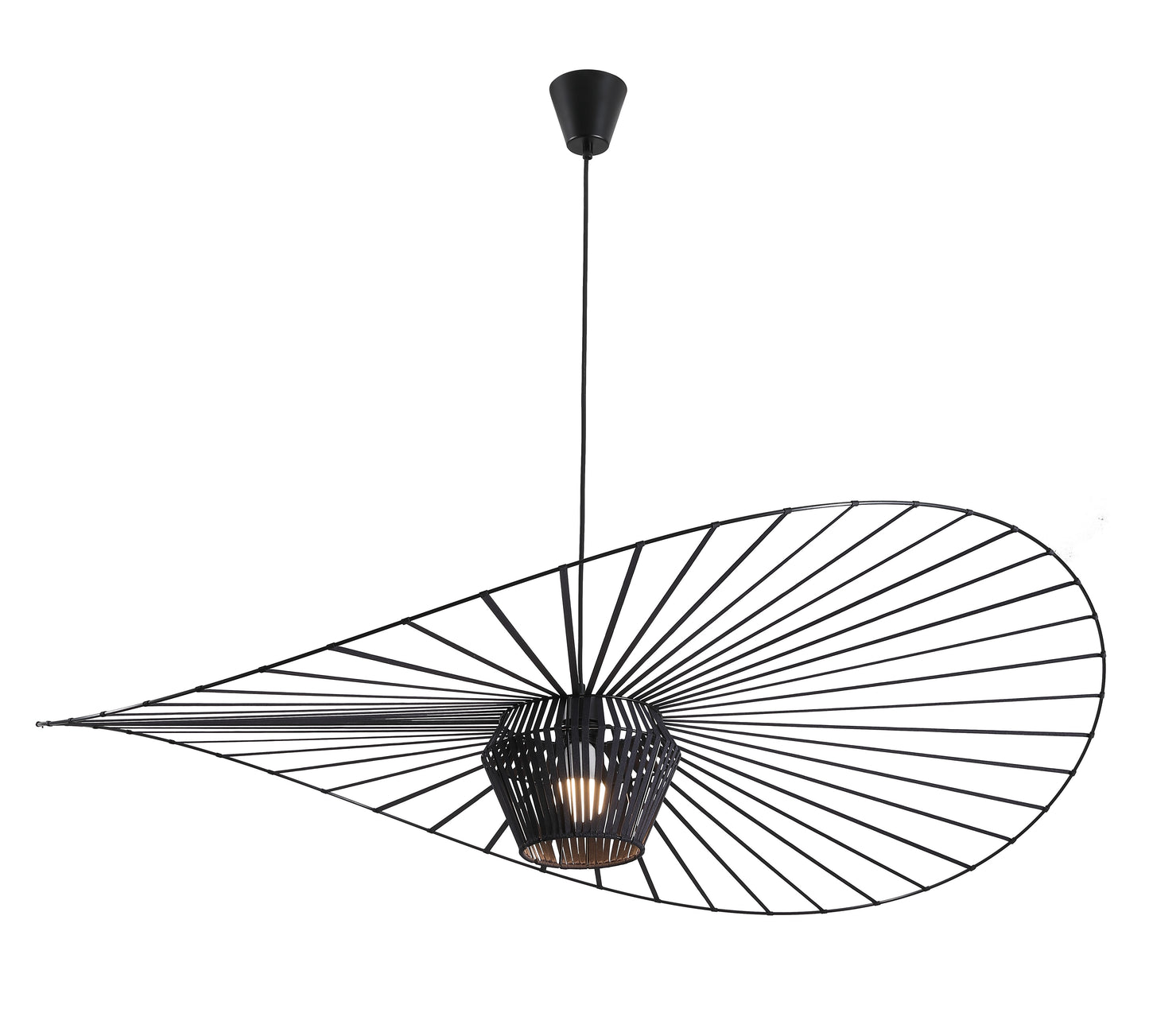 Schwebende Designer Hängelampe - 100 cm schwarz