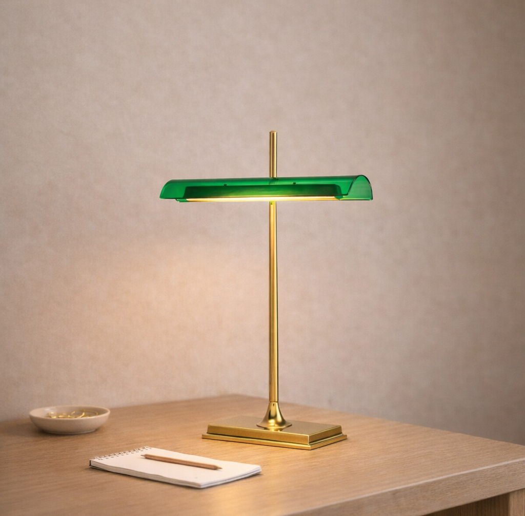 Bankerlampe - goldfarben - Tischlampe