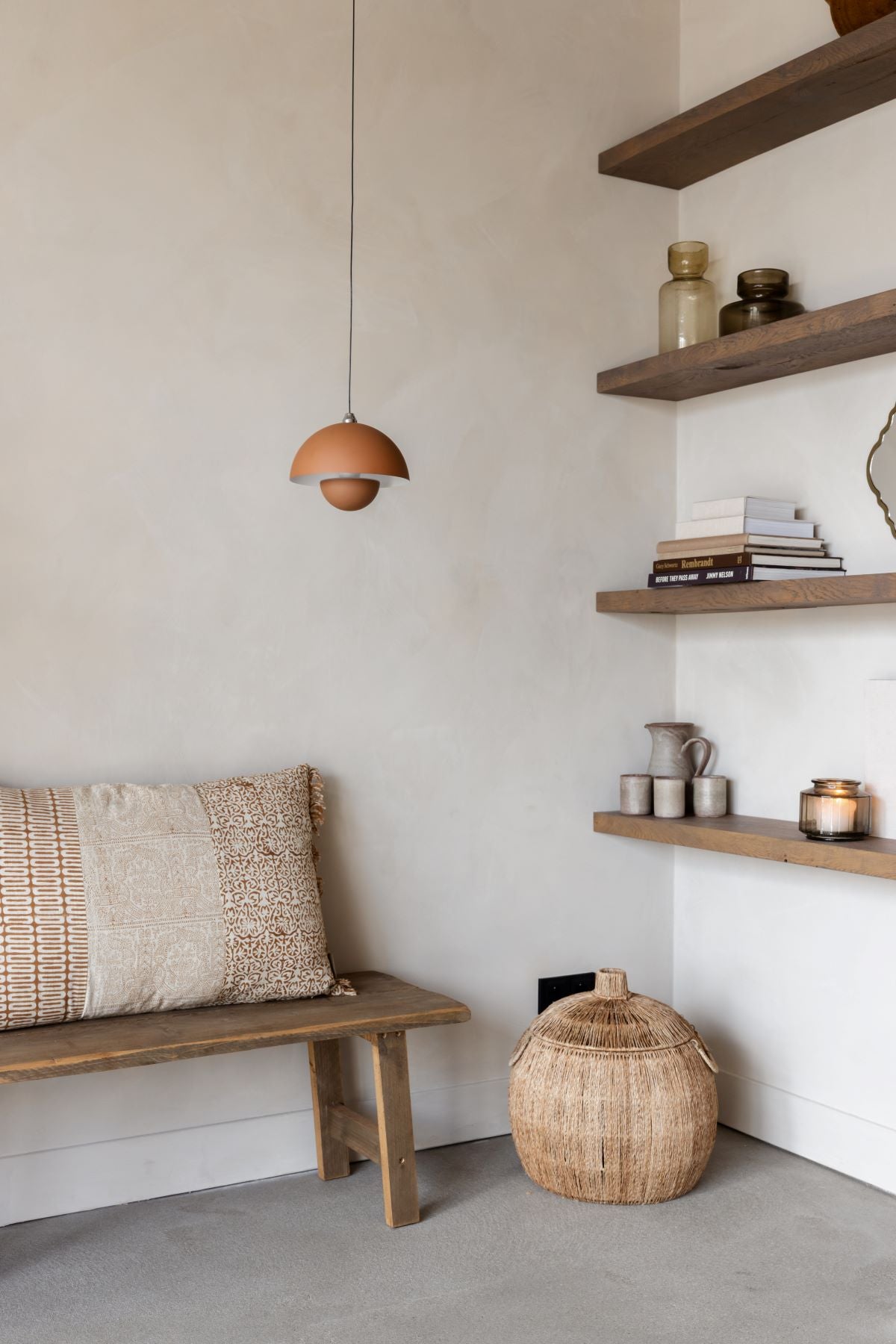 Bloemknop macaron hanglamp - terracotta mat