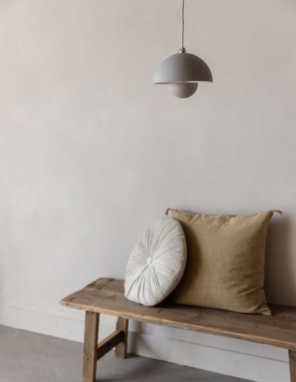 Bloemknop macaron hanglamp - lichtgrijs mat