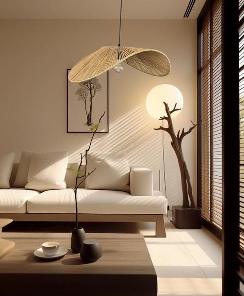 Rotan hoedlamp 50 cm
