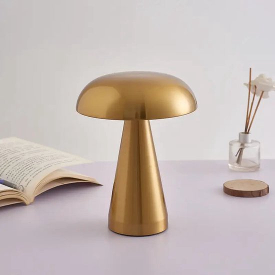 Moderne tafellamp - mushroom - goudkleurig