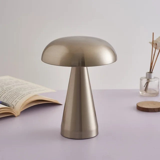 Moderne tafellamp - mushroom - zilverkleurig