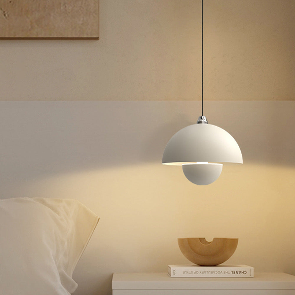 Bloemknop macaron hanglamp - teracotta bruin mat