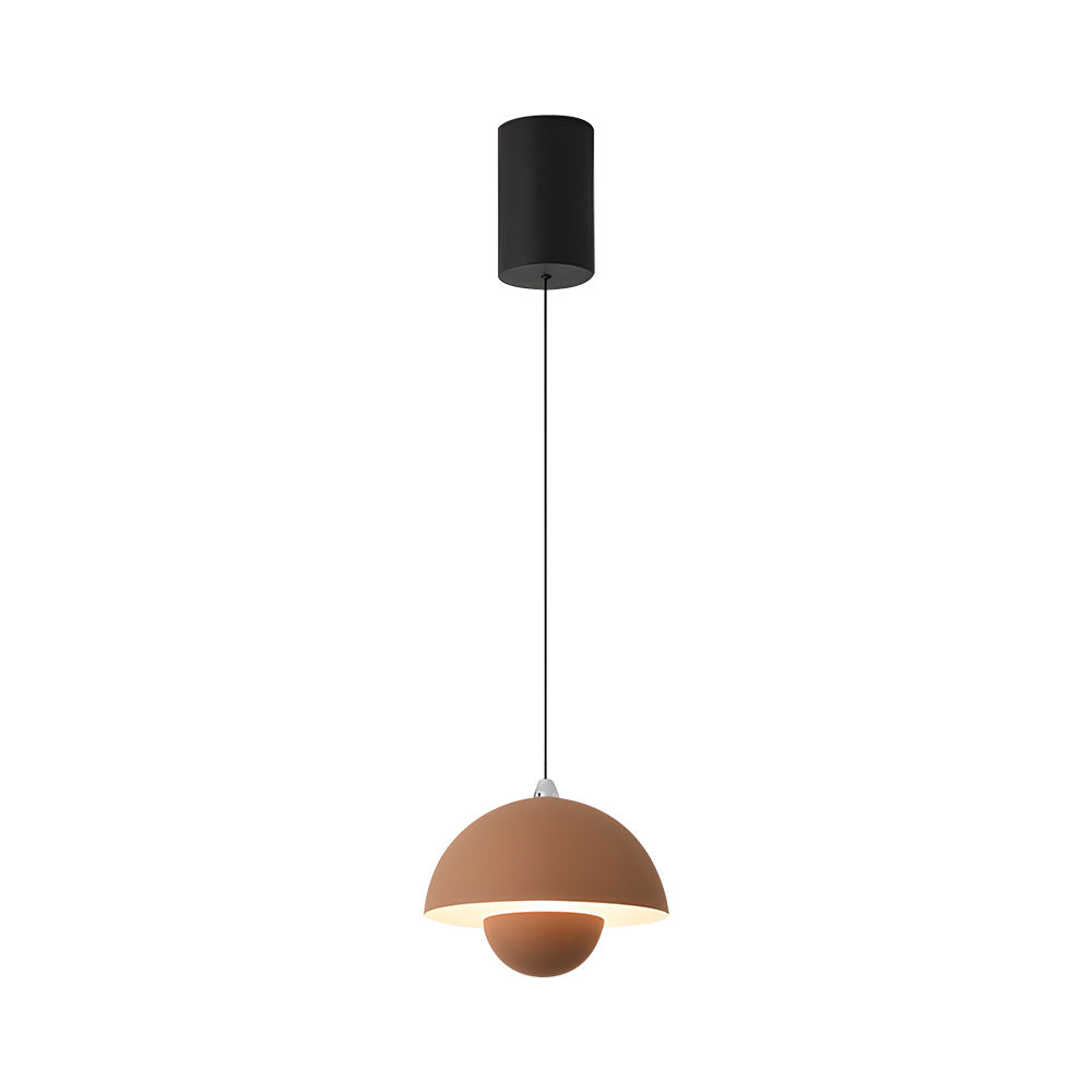Bloemknop macaron hanglamp - teracotta bruin mat
