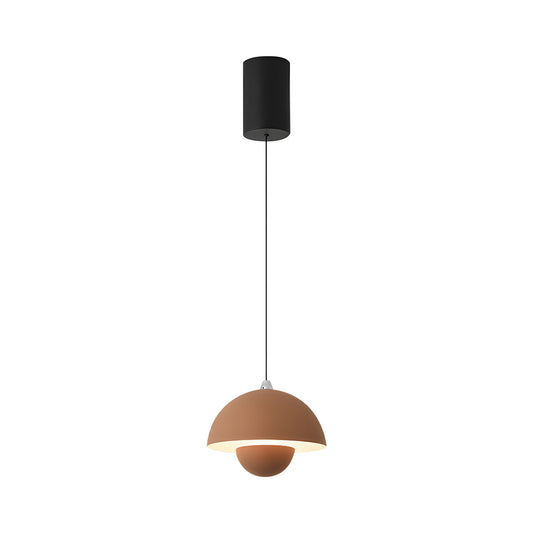 Bloemknop macaron hanglamp - teracotta bruin mat