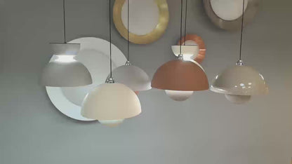 Bloemknop macaron hanglamp - lichtgrijs mat